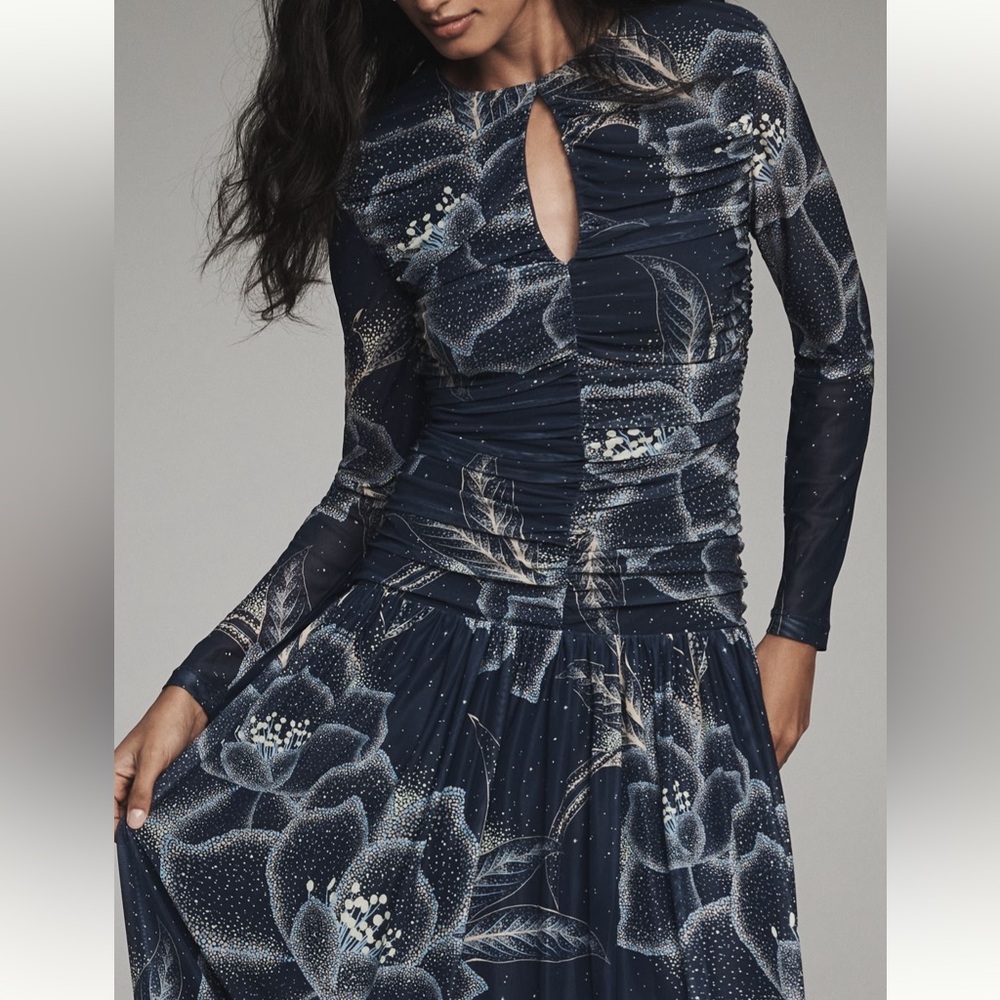 Farm Rio x Anthropologie Long Sleeve Keyhole Maxi Dress Size Small NWT - Picture 4 of 7
